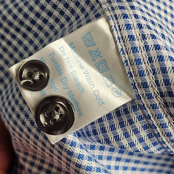 TWILLORY Noniron Safe Cotton Shirt Mens 15.5 32/33 Plaid Dress Button Up - Picture 7 of 9